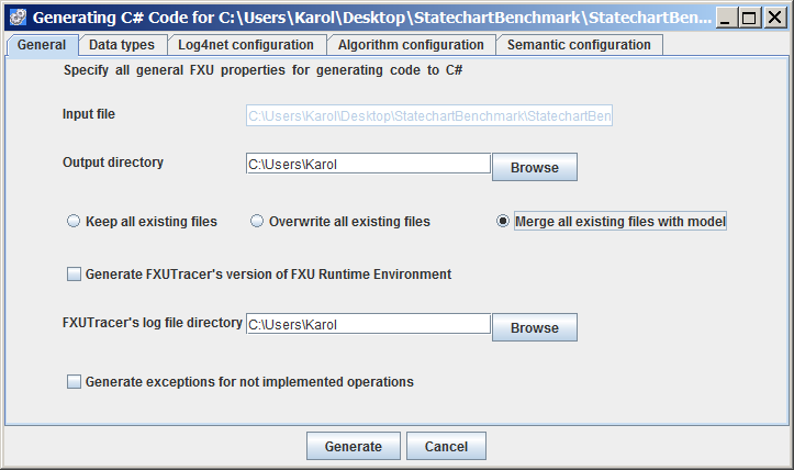 FXU 5.0 Generator - general properties